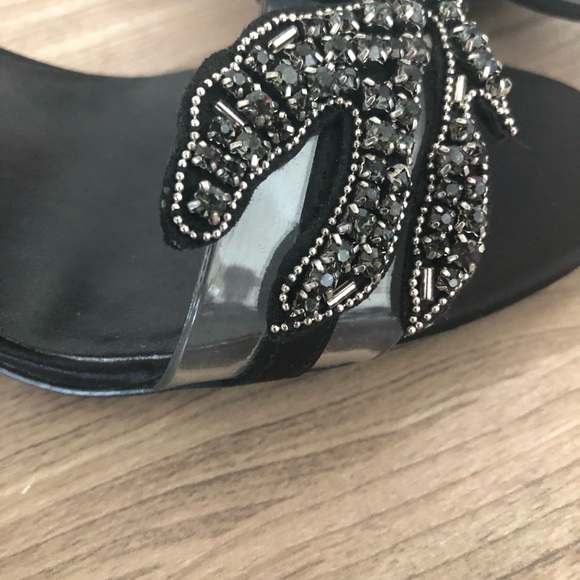 Nine West Black Ankle Strap Heel embellished - Picture 9 of 10